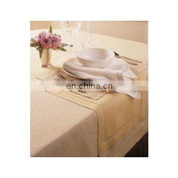 100% pure linen table cloth with hemstitch