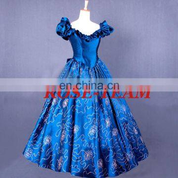 Rose Team-Free Shipping Custom-made Blue Victorian Dress Costume Gothic Dress Ball Gown