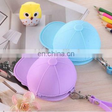 Non-toxic Waterproof Silicone Material Zipper Top Coins and Key Purse Baseball Hat Design