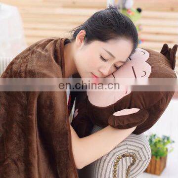 China import monkey shape soft plush blanket