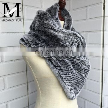 2015 High Quality Market Sell Luxury Brand Hand Knitted Rex Rabbit Fur Scarf Winter