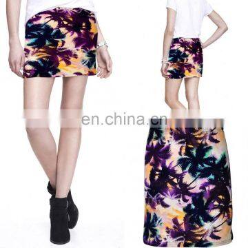 Summwer printting floral tight high waist skirts