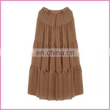 Four Fold Bohemian Style Colorful Long Pleated Skirt photo-3