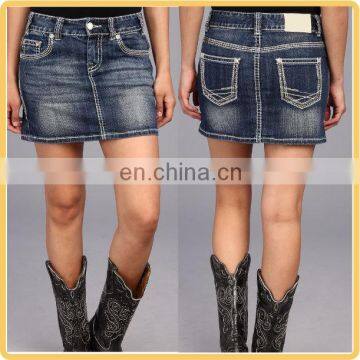 OEM latest fashion casual denim skirt for ladies