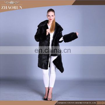 Length can be adjusted winter mink fur coat real fur hooded winter coat