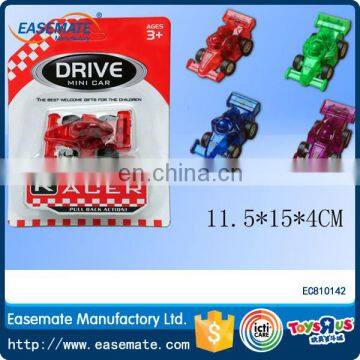 Promotional cheap plastic transparent equation pull back toy car for sale