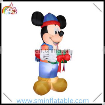 Christmas ornament- inflatable mickey mouse, led inflatable mickey with gift for outdoor yard decor