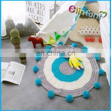 Hot selling handmade round ball kids carpet