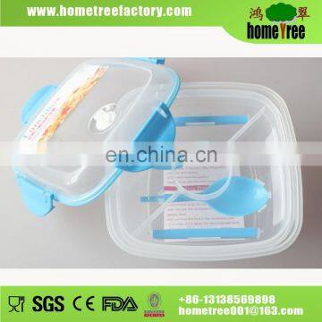 Convinent Transparent Plastic Microwave Sealable Lunch Boxes Bento /Wholesale Bento Boxes Set With Dismounted Fork &Spoon