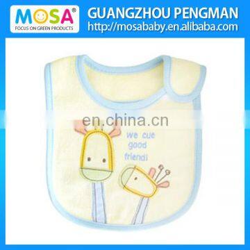 Wholesale Embroidery 100% Cotton Giraffe Pattern Baby Bib for Newborn To Toddler