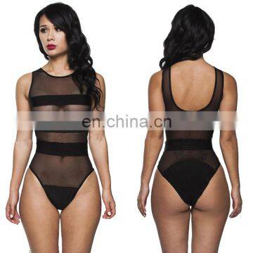 Transparent Allure Lingerie Bathing Suits European American Female One Piece Swimsuits Sexy Mesh Swimwear