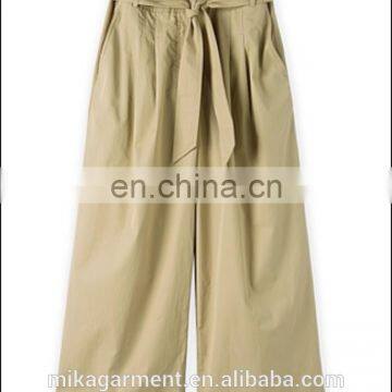 MIKA7410 Casual Fashion Wide Leg Cotton Twill Pant for Ladies photo-2