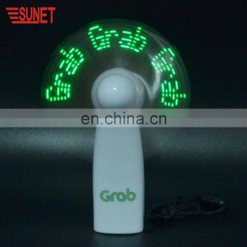 Customized Fan Body Flashing Different Language Message Best Promotion Gift Big Company Choose Led Mini Fan