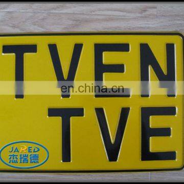 Simple Car Accessory Metal Yellow Printing Rectangular Car License Plate Number Plate photo-3