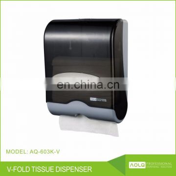 Toilet hand towel paper foldable dispenser transparent black