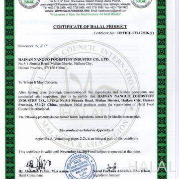 CERTIFICATE OF HALAL PRODUCT