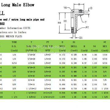 extra long male elbow 2501LL