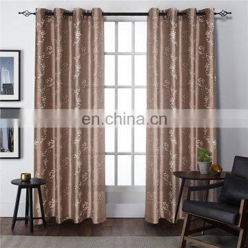 Free Sample Popular Taupe Embroidered Curtain Fabrics