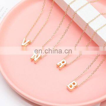 26 Letters Pendant Necklaces Simple Gold Color A-Z for Women DIY Name Necklace Jewelry Gift Initial Jewelry Clavicular Chain