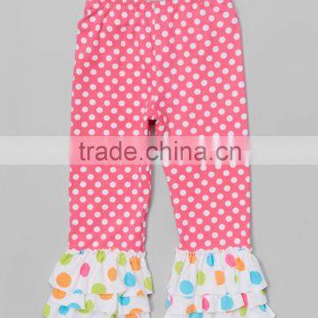 custom china suppliers 100% cotton pink ruffle fashion baby leggings