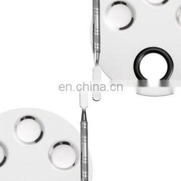 Round Stainless Steel Makeup Nail Art Polish Foundation Eyeshadow Mixing Palette With Spatula photo-4