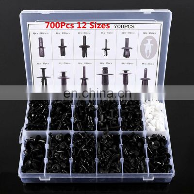 Hot Sale 700pcs/kit Car Accessories Plastic Rivet Fastener Mud Flaps Moulding Fender Push Clips