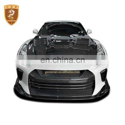 For GTR R35 Car Front Bumpers Lip Spoiler TC Style Fiberglass Hood Scoop Body kit New Arrival