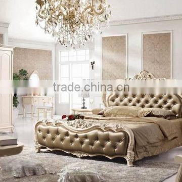 French Style Luxury Hotel Wood Bed