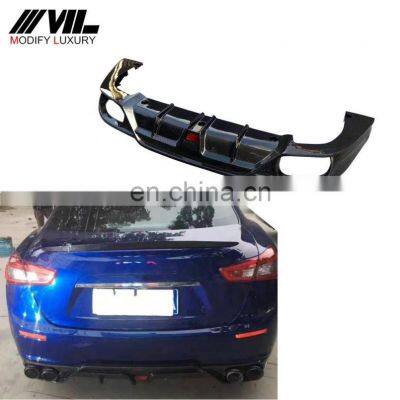 Carbon Fiber Rear Bumper Diffuser with Led Lamp for Maserati Ghibli 2014-2017