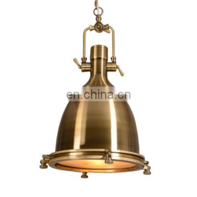 Tonghua Electroplate Iron Shell Restaurant Decorative Industrial Style Hanging Light Vintage Metal Pendant Lamp with Glass