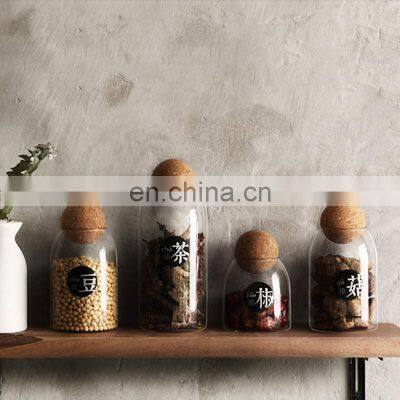 Creative Glass Storage Bottle Cork Lid Spices Sugar Coffee Container photo-3