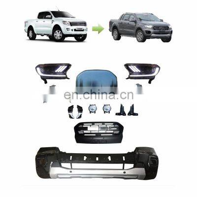 GELING Performance PC ABS With New Car Grille Auto Spare Parts For Ford Ranger T6 Update To T8 Car Body kit