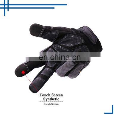 HANDLANDY Synthetic Palm Motorcycle Touch Screen Mechanic U-wrist Design Work Construction Gloves photo-3
