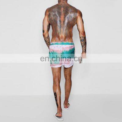 Men Swimwear Beachwear Beach Pattern Floral Printed Swim Short photo-3
