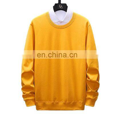 Custom brand  round neck plain sweatshirt without hood thick men custom pullover hoodie plus size men t-shirt