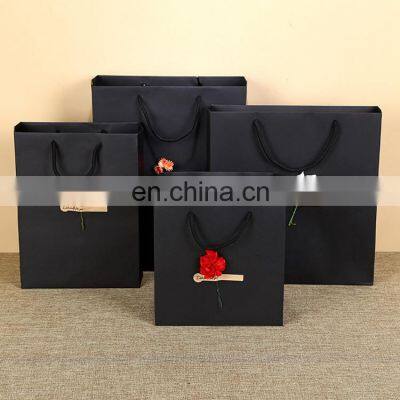 New Extra Small Matte Black Gift Paper Bag Gift Bags High Quality Custom photo-5