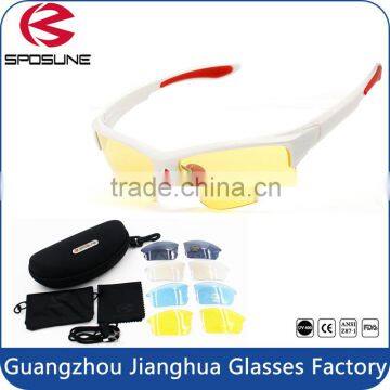 2015 Popular white frame an UV400 eye protective sports hd sunglasses