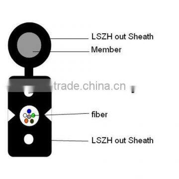 Outdoor fiber 1-4cores FTTH cable with steel wire strengh memeber