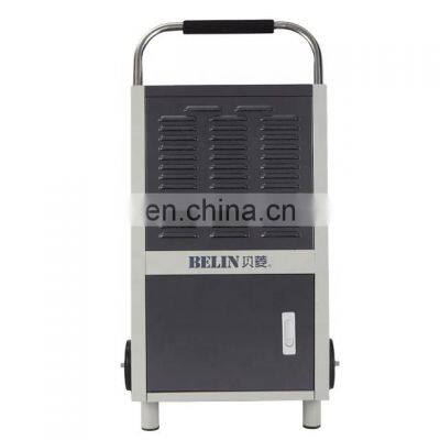 90L per day Industrial Dehumidifier with universal wheels hand push rod