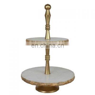 gold plated 2 tier cake stand