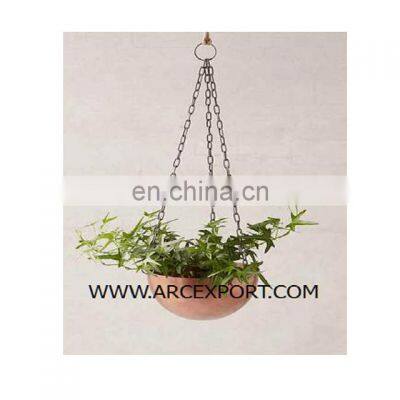 round metal cast garden hanging planters