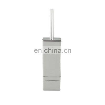 High quality simple design stainless steel cylindrical cleaning toilet brush with brush holder