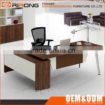 Modern home office furniture desk leather melamine wooden executive office counter desk with file cabinet
