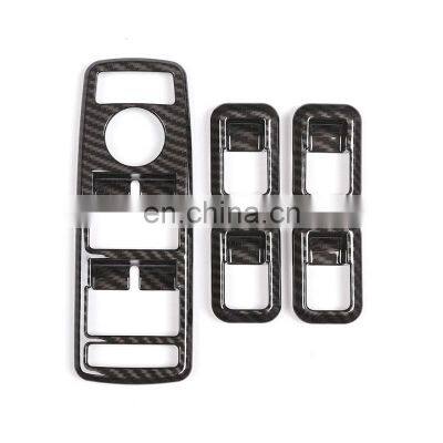 5pcs Carbon For Mercedes Benz A B W246 C W204 E GLE W166 GLA X156 CLA W117 GLK Class ABS Window Lift Switch Button Frame Trim