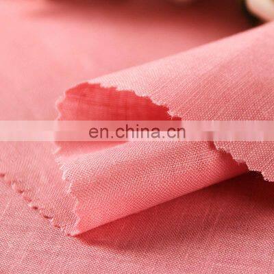 in Stock Plain Dyed Woven Fabric Shirt Trousers Clothing Pure Linen Fabric photo-3