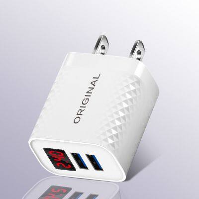 Good quality LED fast charger 2 port quick charger 2.1a usb charger for iPhone 11 12 13