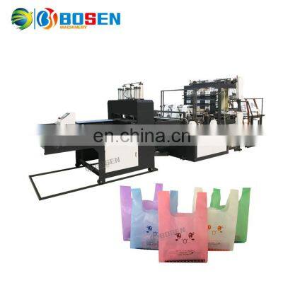 Plastic shopping bag making machine/HDPE Vest T-shirt shopping bag making machine/cold cutting hot sealing