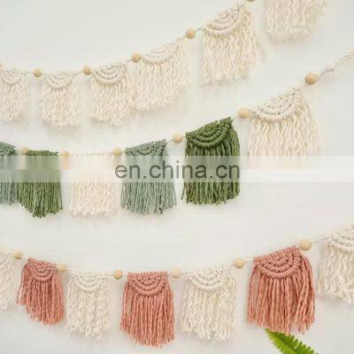 New Arrival Macrame Garland, Colorful Macrame Bunting, Boho Banner Decor, Teen Room Decor Wholesale photo-2