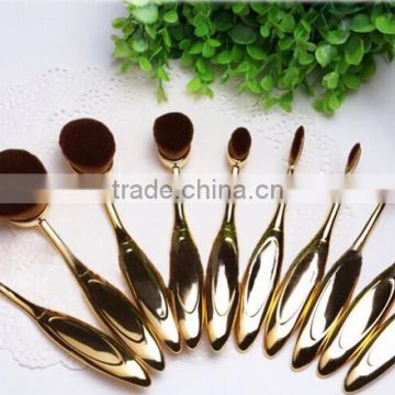 Plastic plating Handle Material tooth shape Style Gold color Makeup Brush