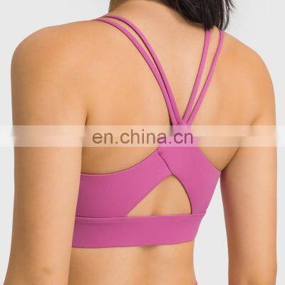 Hot Sale Shockproof Cross Back Sexy Yoga Bra Top Women Gym Fitness Sports Wear Outfit Outdoor Training Running Bra